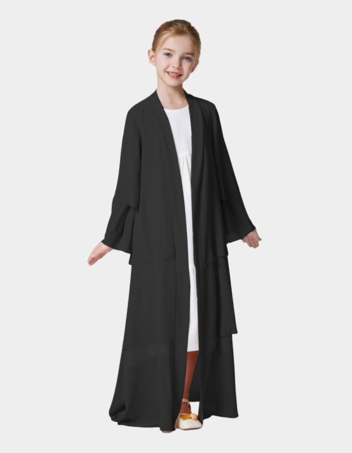 Junior Double Cloche Abaya with Crystals
