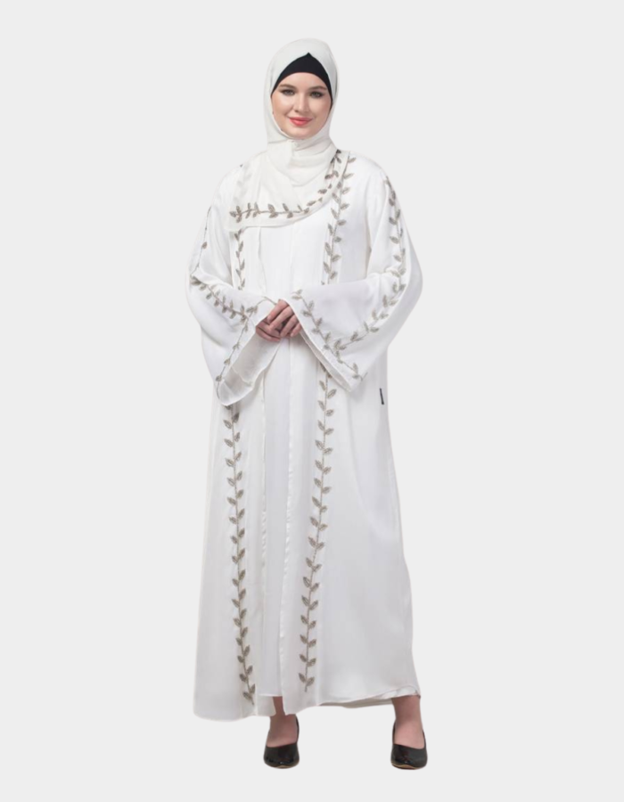 Daily Wear Abaya with Embroidered Sleeves